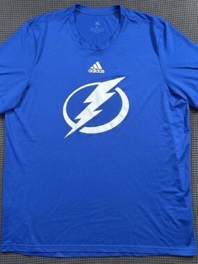 Majestic Cool Base Tampa Bay Lightning Blue Performance T Shirt Size Large